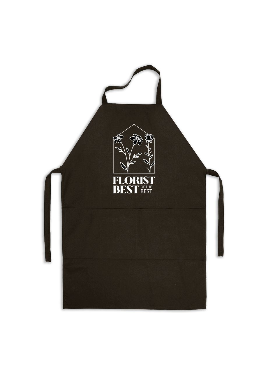 Фартух чорний кухонний з оригінальним принтом для флориста "Florist Best Of The Best Флорист Кращий з найкращих" Кавун (316114334)