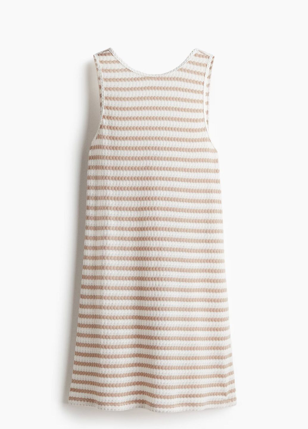 Бежевое кэжуал платье H&M в полоску