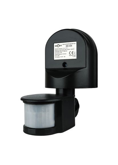 Инфракрасный датчик движения IRM-02B max 1200Вт 180°, настенный, черный (00-00018915) BIOM (370252541)