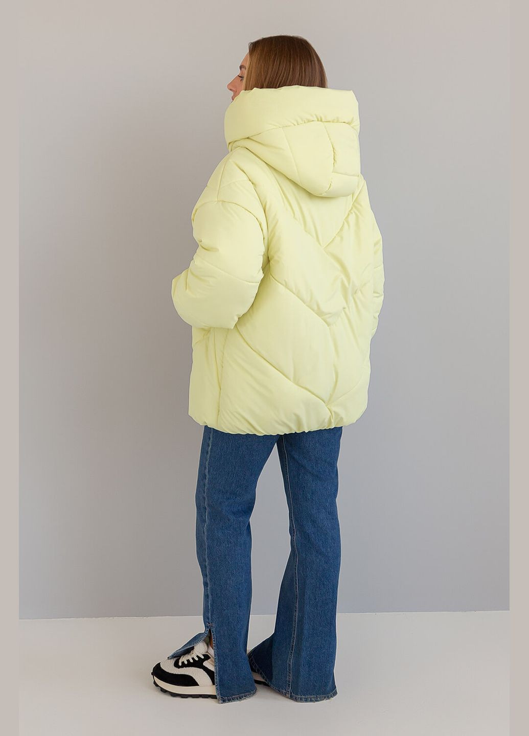Жовта зимня куртка зимова жіноча "селін-міді" MioRichi