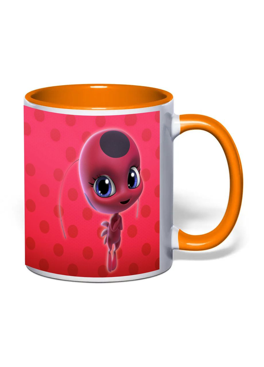 Чашка з друком "Леді Баг" 330 мл (колір помаранчевий) (35123) No Brand (371774966)