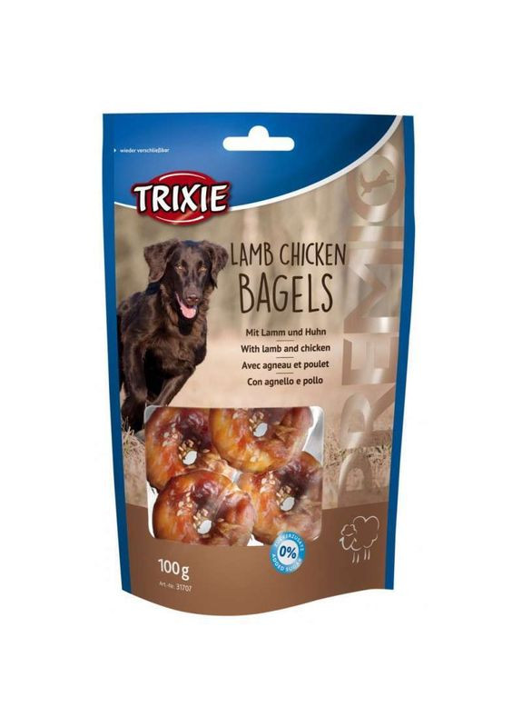Ласощі для собак PREMIO Lamb Chicken Bagles з куркою та ягням,100г Trixie (292259154)