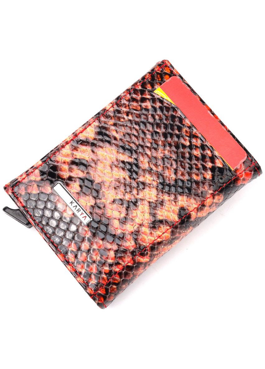 Візитниця з натуральної фактурної шкіри під змію 20982 Різнокольоровий Karya (298920941)