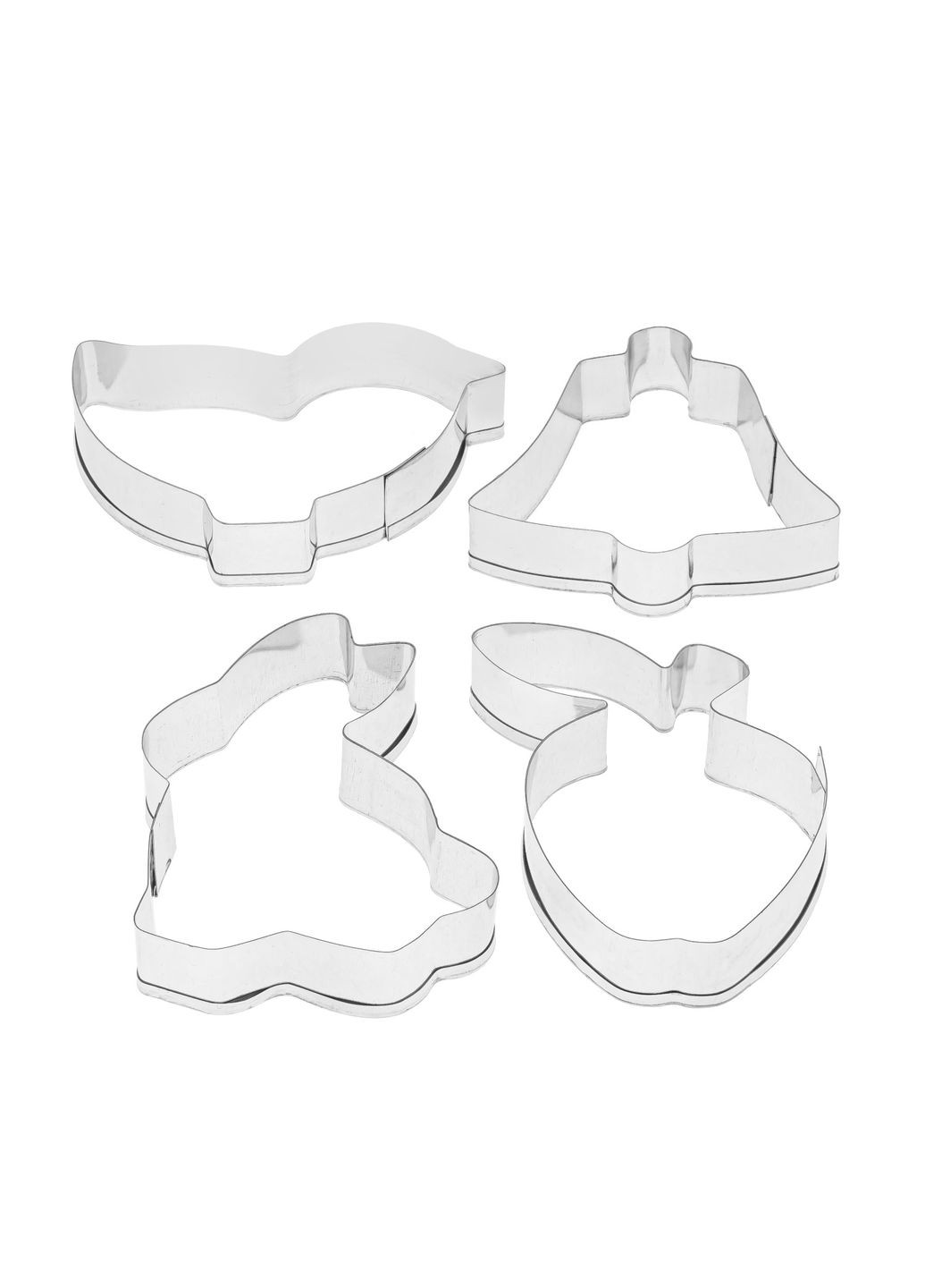 Набір металевих форм для вирізання висікання вирубки печива 4 шт. (зайчик, пташка, дзвіночок, яблуко) Master Class (322580715)