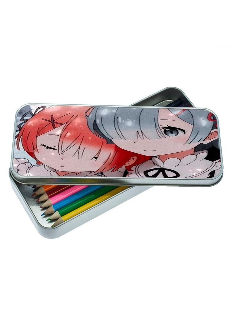 Пенал шкільний для хлопчика та дівчинки металевий Аніме Життя з нуля в іншому світі #025 7*18 см Silver No Brand (309156829)
