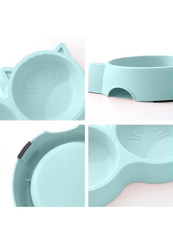 Миска для кошек Cat 123307 двойная пластиковая Blue Taotaopets (361349315)