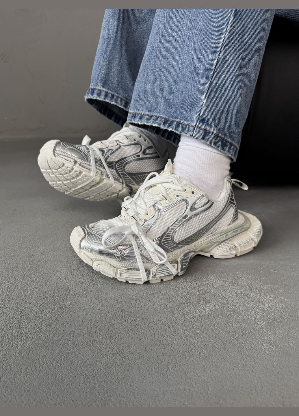 Сірі Осінні кросівки чоловічі і жіночі balenciaga 3xl grey | баленсіага 3хл сірі No Brand