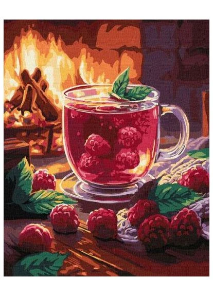 Картина по номерам - "Малиновый чай" ©art_selena_ua, 40х50см (TS01091996284977) IDEYKA (392691424)