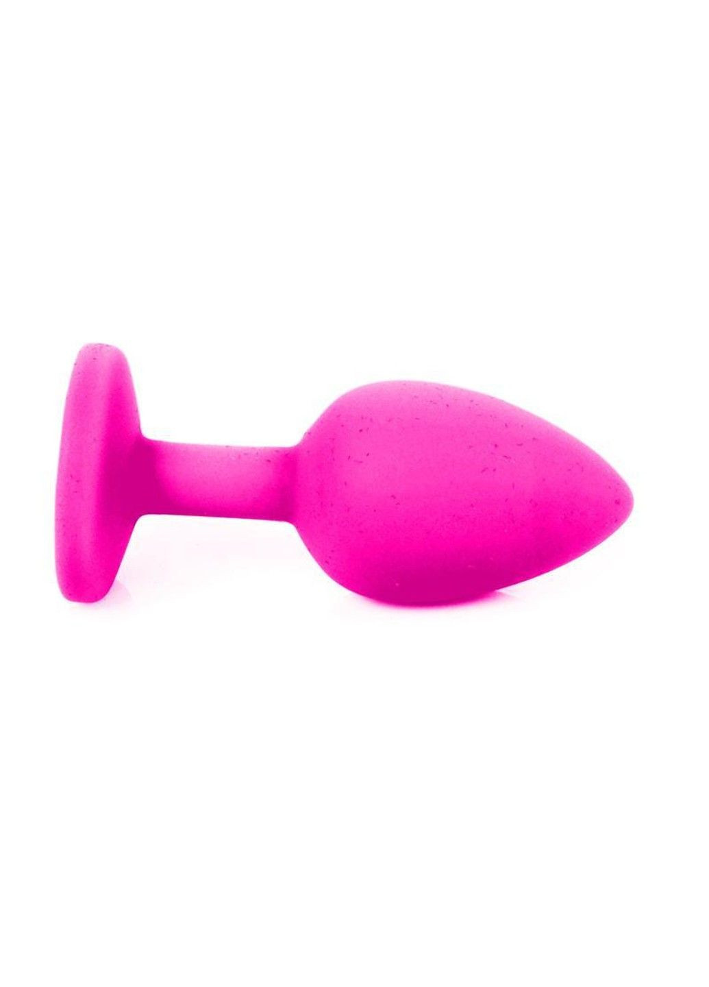 Розовая силиконовая анальная пробка с кристаллом - 2.7*7 см – Анальные игрушки No Brand (288539209)