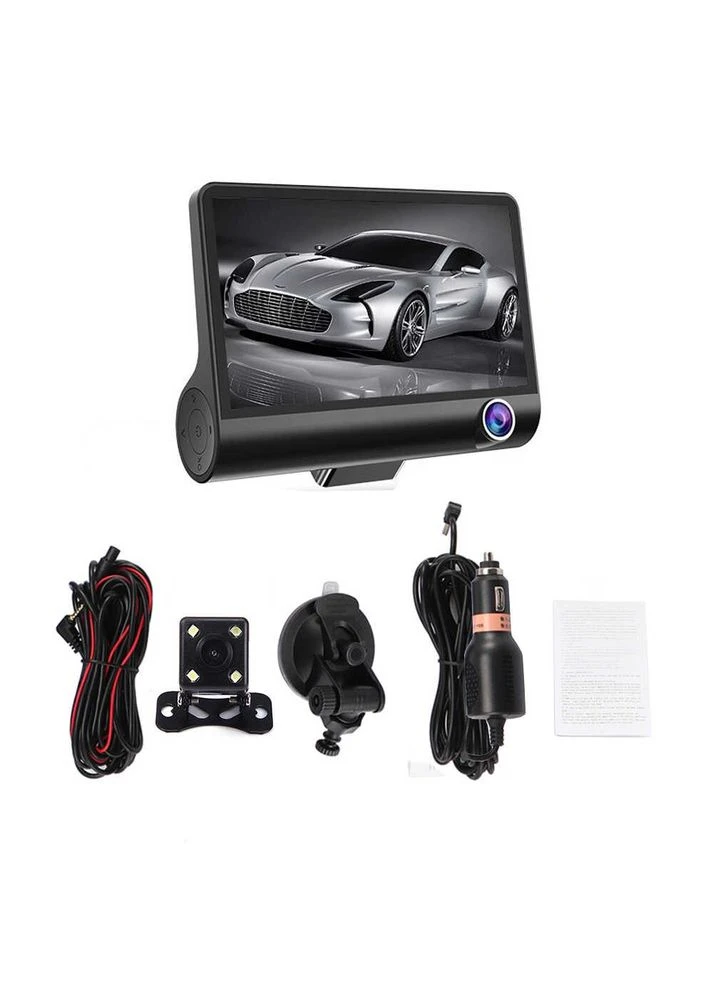 Відеореєстратор з 3 камерами Car DVR WDR FullHD 1080P - Екран 4» - Нічний режим, Паркування, Стабілізація (509850х3) Clefers (300694555)