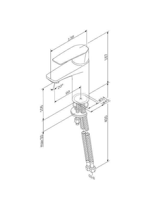 Смеситель для раковины Gem F90E02122 AM.PM (360407217)