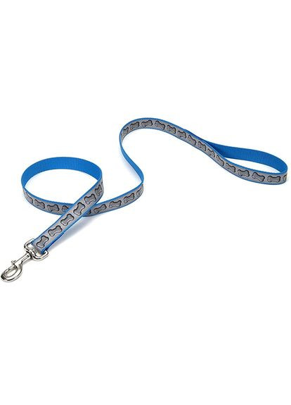 Светоотражающий поводок для собак Lazer Brite Reflective Leash 1.6 х 120 см бирюзовый с косточками (76484464645) Coastal (322328565)