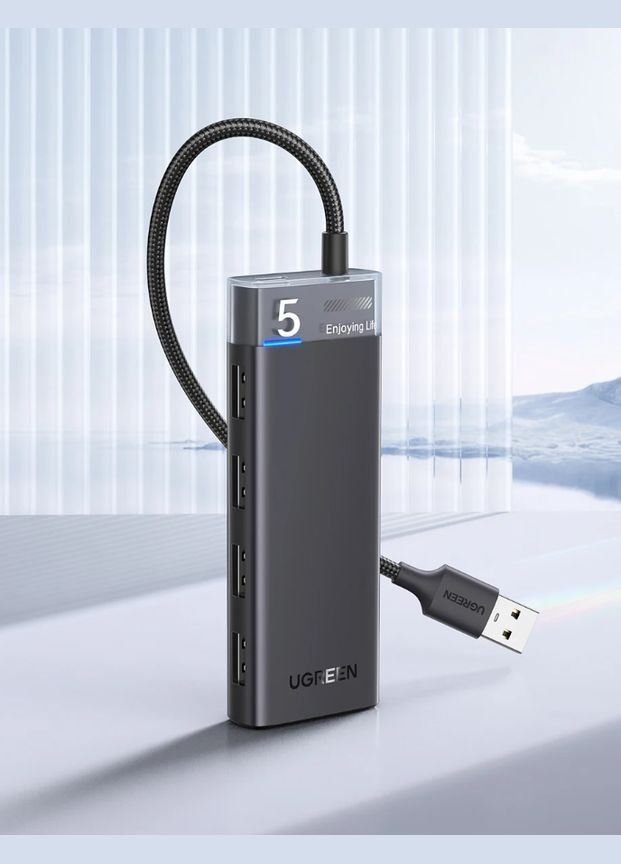 USB-хаб CM653 4-Port USB 3.2 Gen 1 з додатковим живленням USB Type-C 5Gbps (15548) Ugreen (300577469)