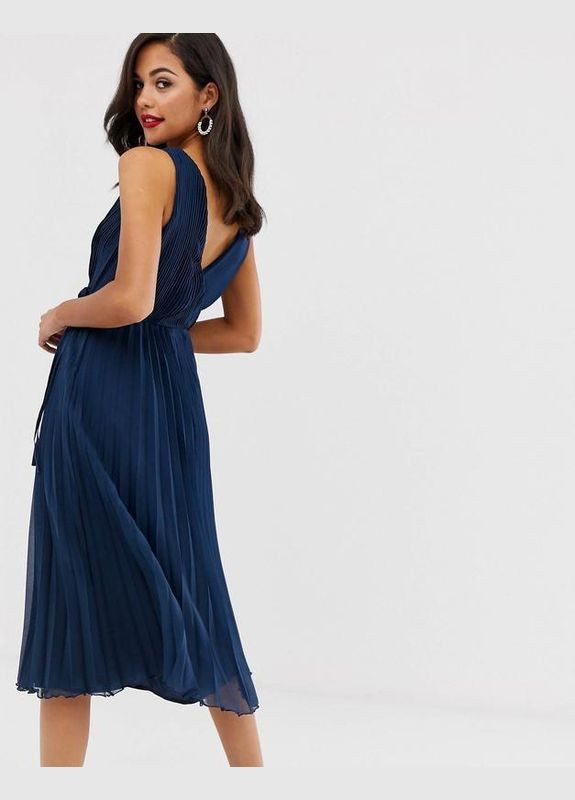 Синя сукня міді з запахом Asos