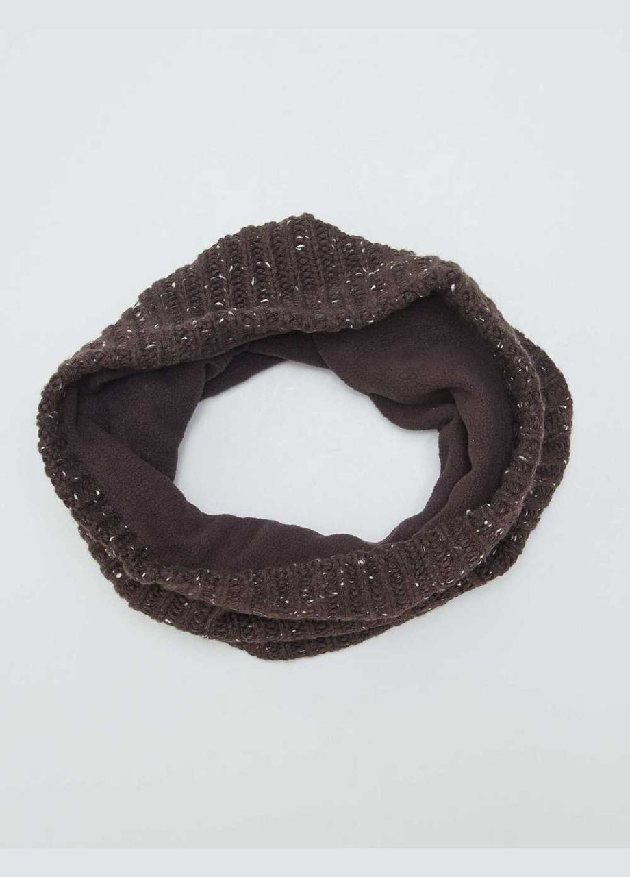 Шарф - хомут,темно-коричневый-белый, Kiabi (308848622)
