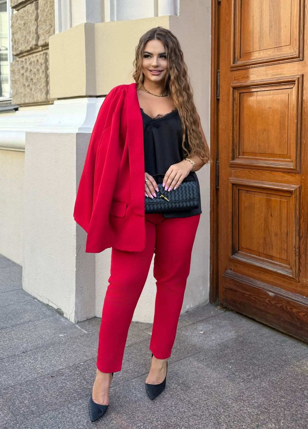 Класичний костюм жіночий трійка (піджак + майка + брюки) No Brand (354933976)