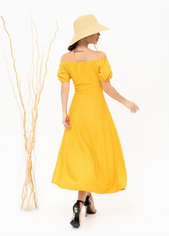 Горчичное платье 13898 горчичное ISSA PLUS однотонное