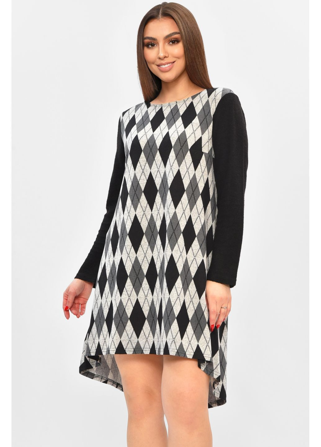 Туніка жіноча чорного кольору з принтом Let's Shop (370021802)