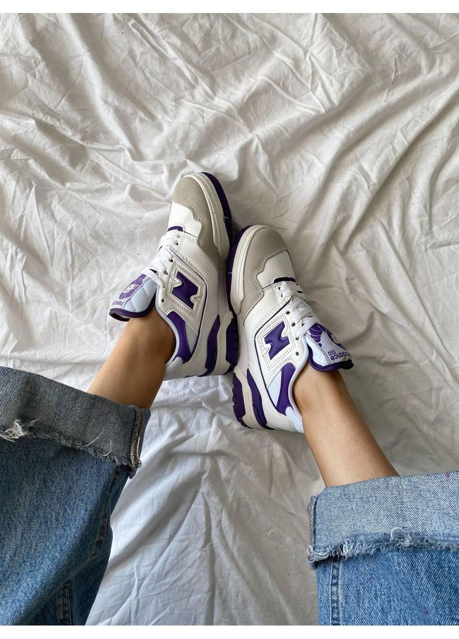 КРОССОВКИ ЖЕНСКИЕ NEW BALANCE 550 WHITE PURPLE НЬЮ БЕЛАНС 550 No Brand белые демисезоны (367169667)