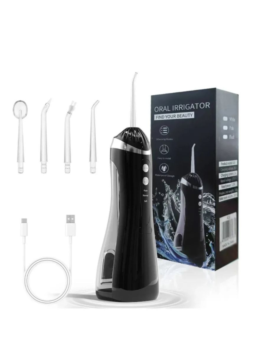Іригатор для ротової порожнини 150 мл, 4 насадки, портативний, бездротовий No Brand (369656238)