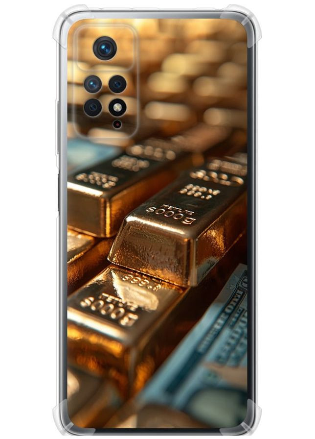 Силіконовий протиударний с посиленими кутами чохол 'Сяйво золота' для Endorphone Xiaomi Redmi Note 11 Pro (291125387)