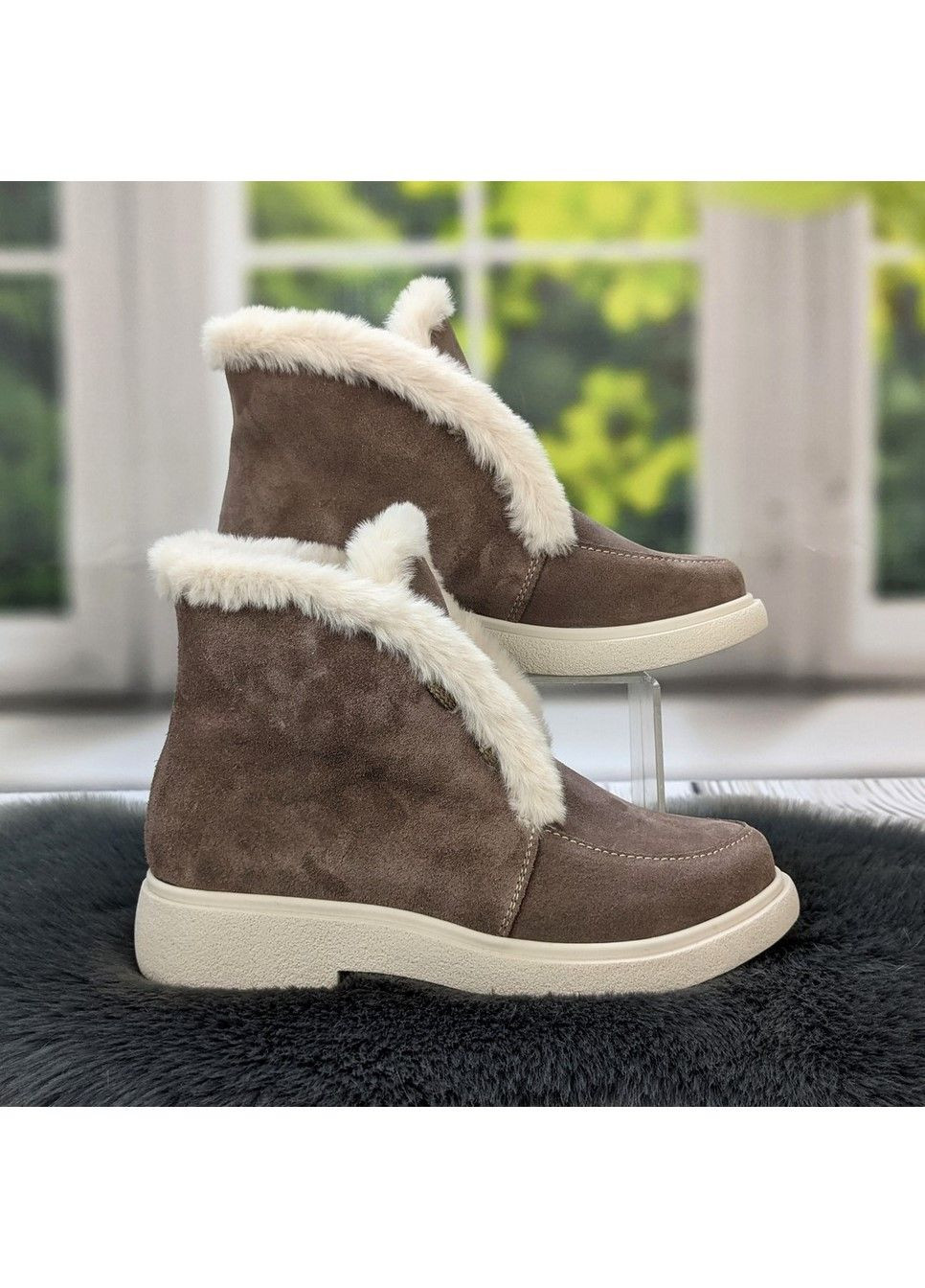 Зимние ботинки женские зимние замшевые AMIR из натуральной замши