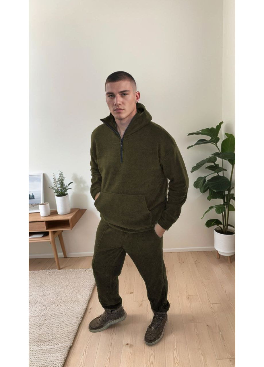 Оливковый (хаки) зимний костюм мужской Garna