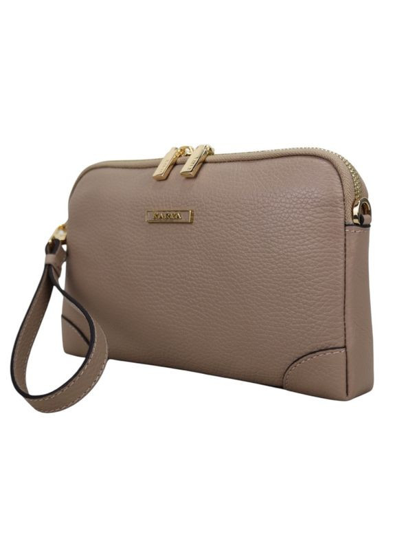 Сумка клатч жіноча бежева маленька натуральна шкіра (Д/Ш/В) 23/4/14(см) Karya (368801433)