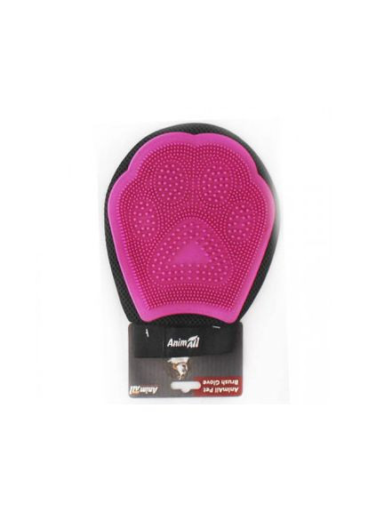 Рукавиця масажна для вичісування шерсті Groom MG 9608 для тварин, рукавичка рожева AnimAll (278307987)