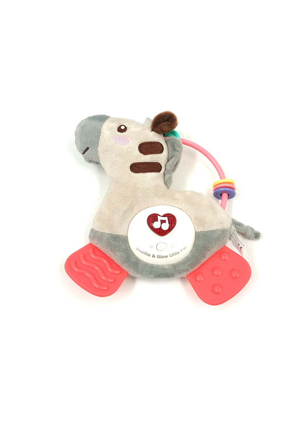 Брязкальце інтерактивне дитяче, 20 см, Українська озвучка, з підсвічуванням та мелодіями, Конячка, Сірий TK Group (316319010)