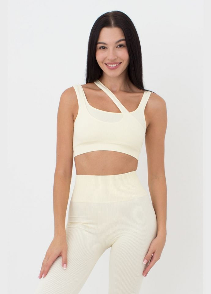 Топ жіночій безшовний з асиметричними бретелями - Чорний M/L Giulia Lichi by Lichi (316629078)