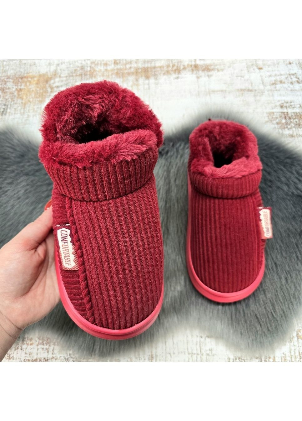 Тапочки жіночі закриті чуні високі на хутрі Luck Line (369504763)