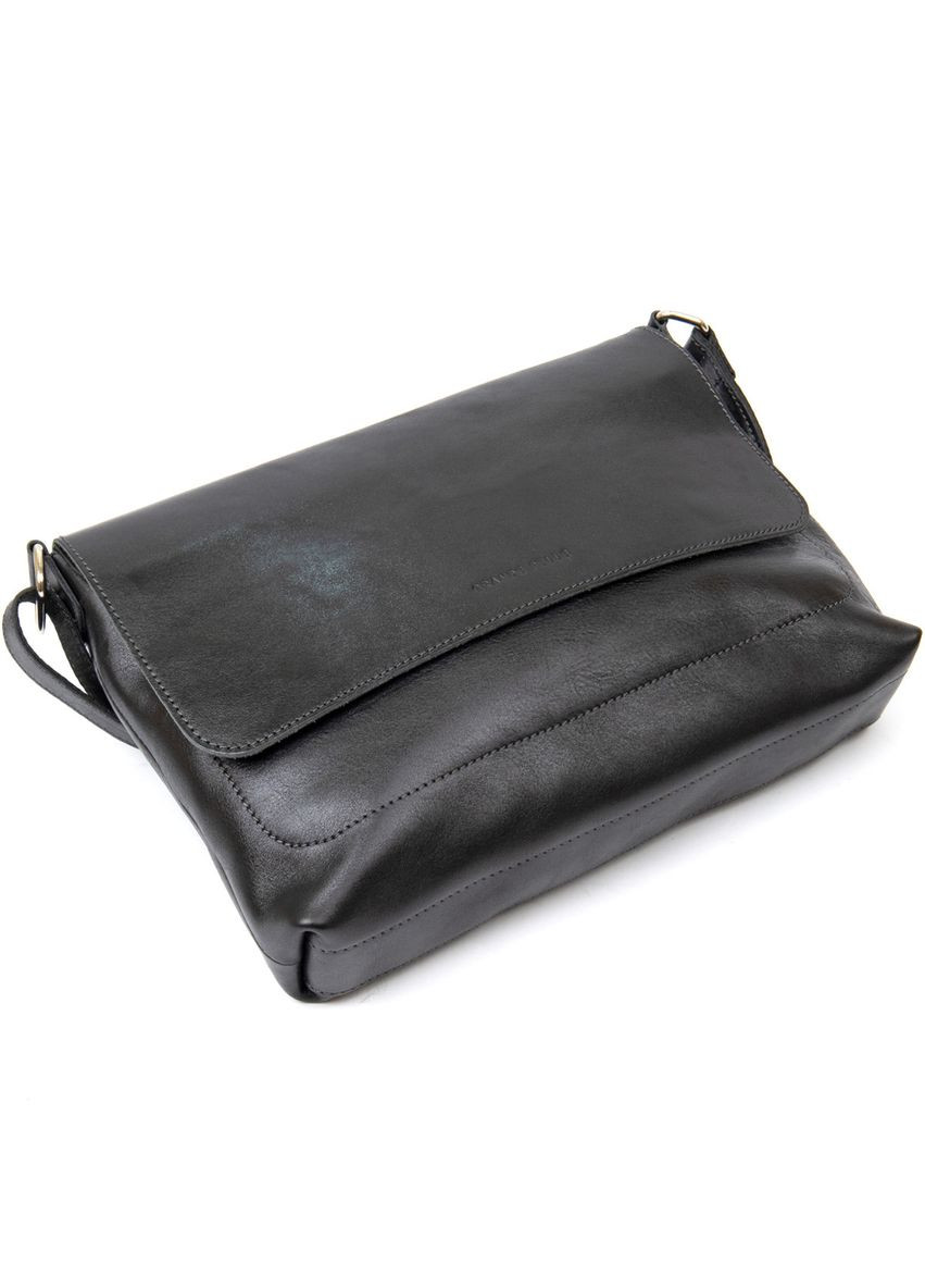 Шкіряна чоловіча прямокутна сумка 11429 Чорний Grande Pelle (298567042)