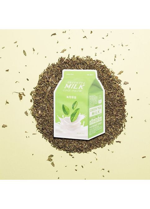 Спокойное тканое лицо на лице с равным собственным уровнем зеленое чайное молоко с одной упаковкой 21 г A'pieu (358500456)