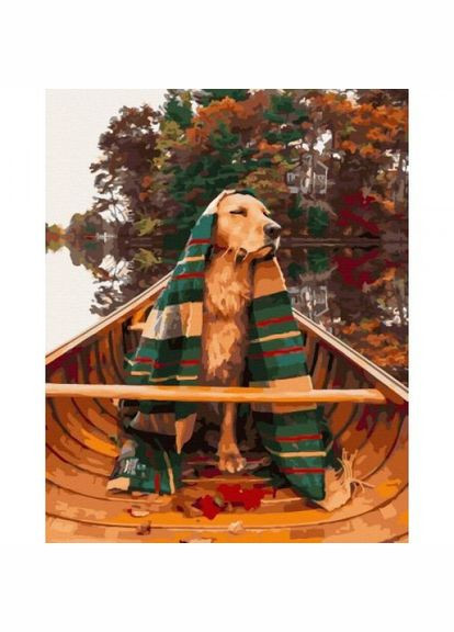 Картина за номерами "Пес у човні" ★★★ Rainbow Art (318015742)
