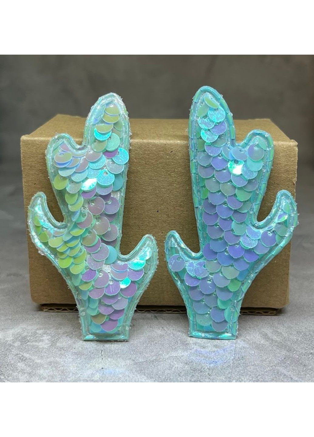 Рожки-пайетка 3,5*7 см, цвет-бирюзовый, 1 пара No Brand (306739470)