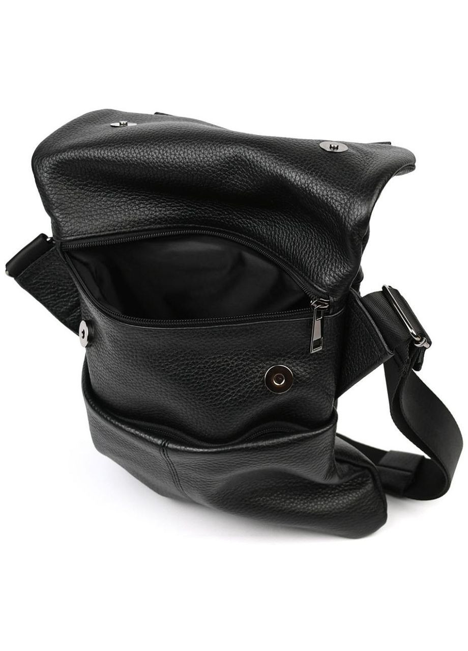 Сумка планшет через плече з натуральної шкіри чоловіча для документів та для телефону середня Чорний 40348 LIMARY (361348660)