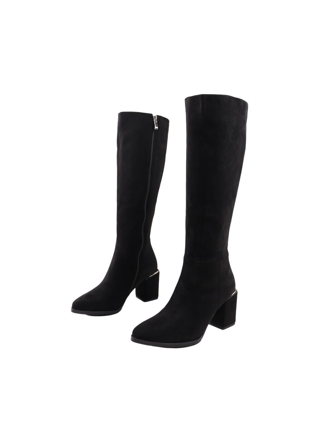 сапоги женские черные на каблуке зимние LIICI