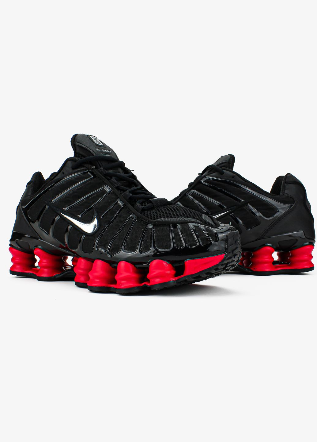 Черные демисезонные кроссовки мужские nike shox black red | найк шокс черные красные No Brand