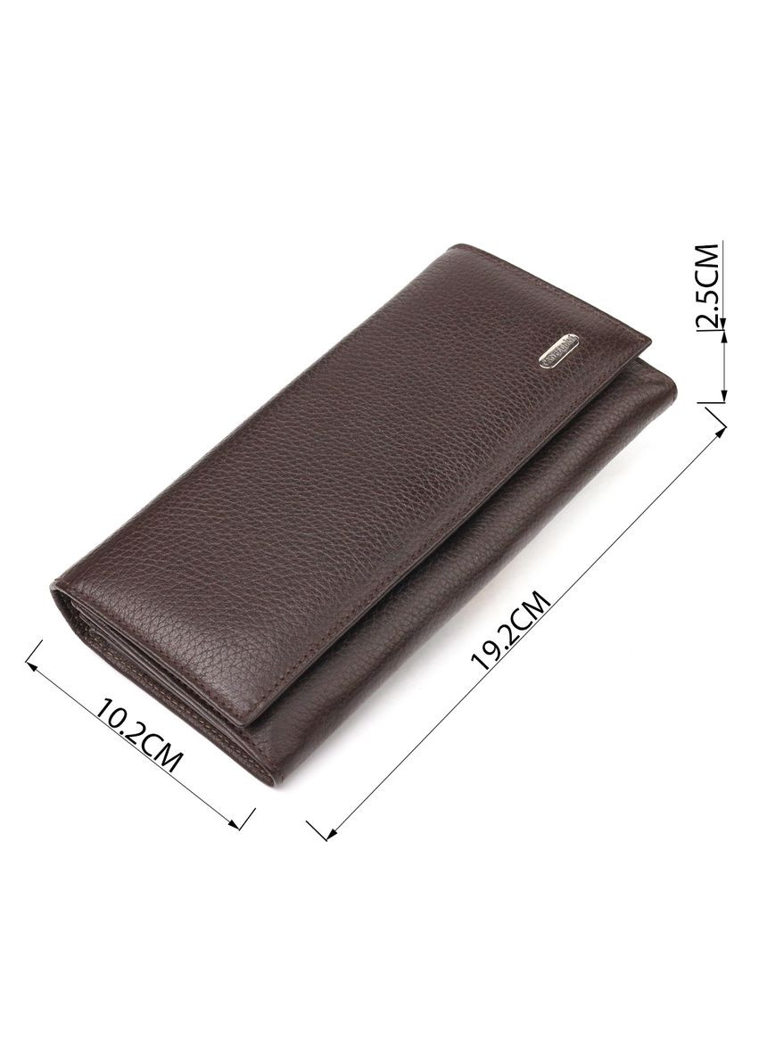 Функціональне жіноче портмоне з монетницею з натуральної шкіри 21526 Коричневе Canpellini (331911237)