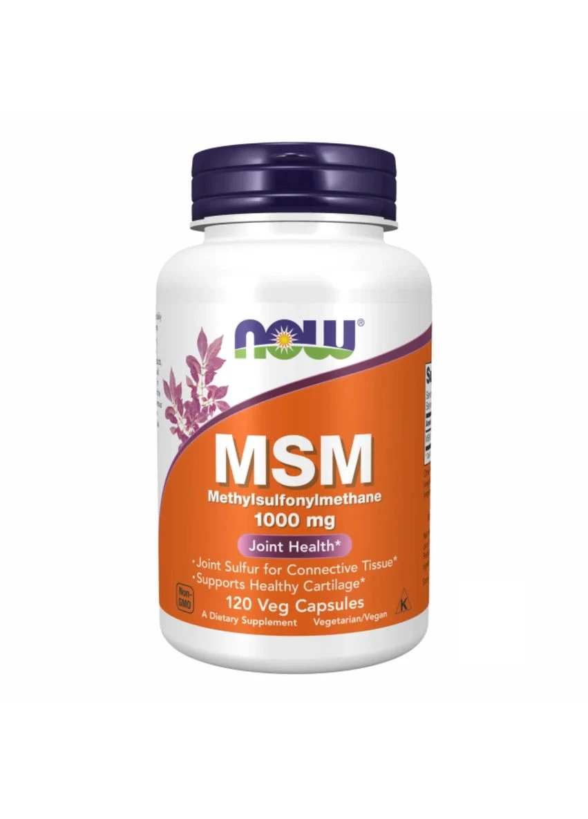 MSM 1000mg 120 капсул органічна сера для суглобів та шкіри Now Foods (389585882)