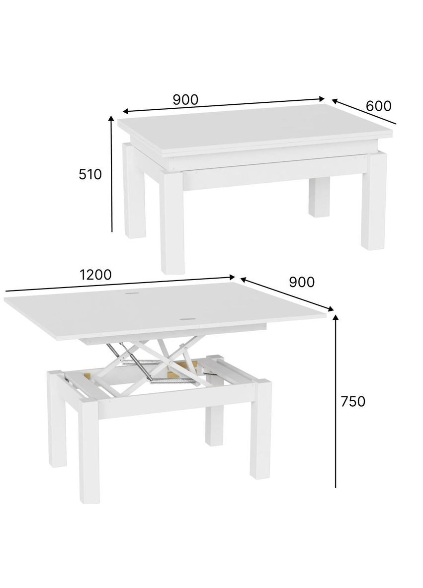 Стол-трансформер B-Fly Glass 900x510x600 Гикори Рокфорд светлый/Венге ноги/Белое стекло (TB10060600231) Art In Head (337309088)