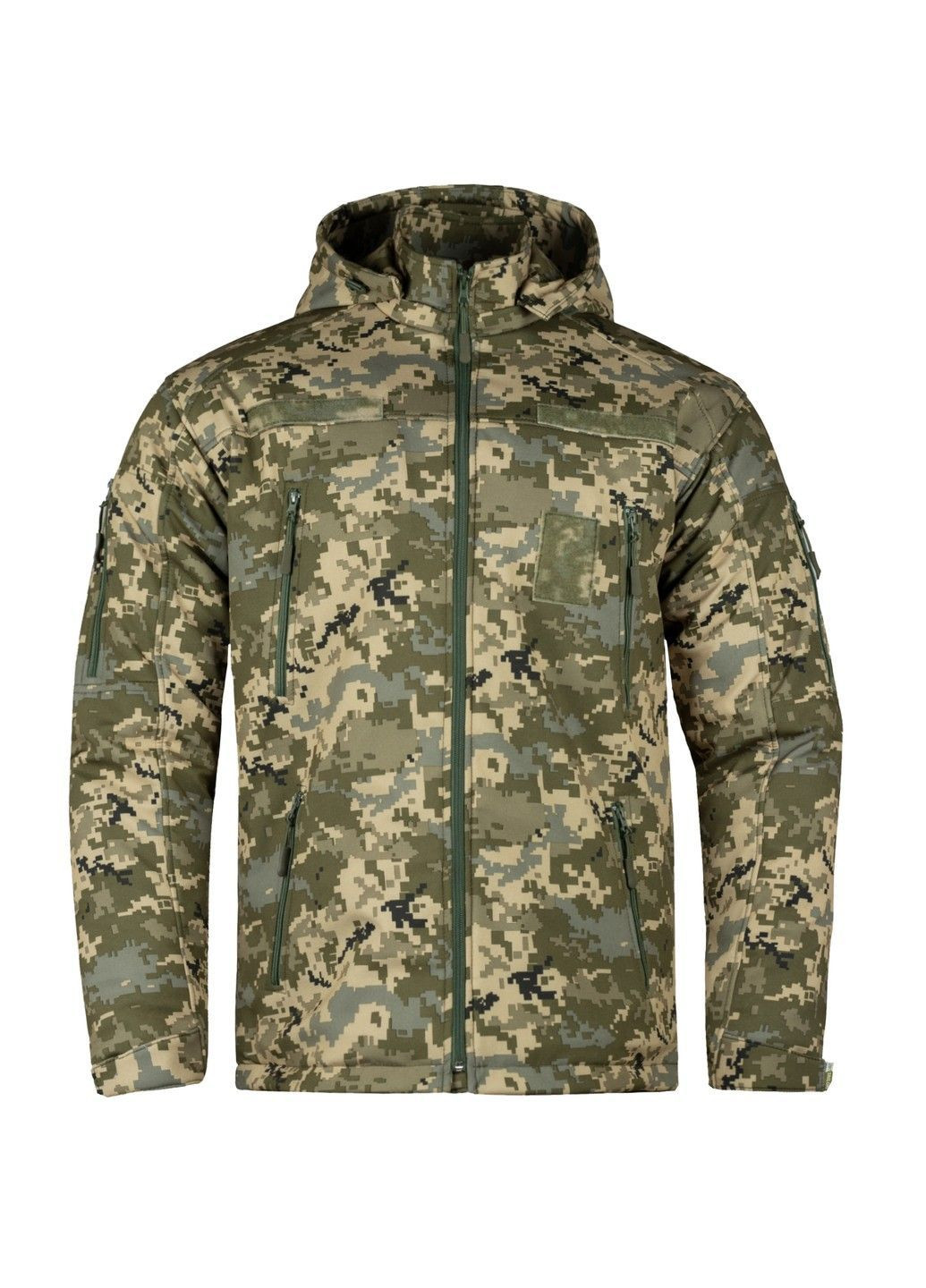 Комбинированная зимняя куртка зимняя softshell max-heat пиксель Vik-Tailor