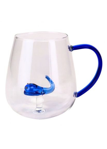 Скляна кружка з фігуркою Кит 280 мл (4006-005) ELISEY (322580275)