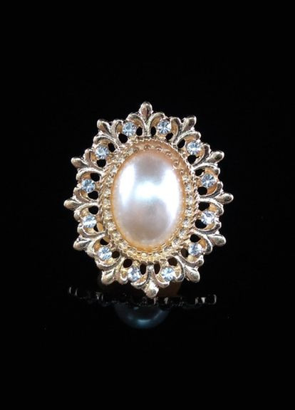 Перлинний декор Овал, ажурний, оправа-золото, 28х23 мм No Brand (341731143)