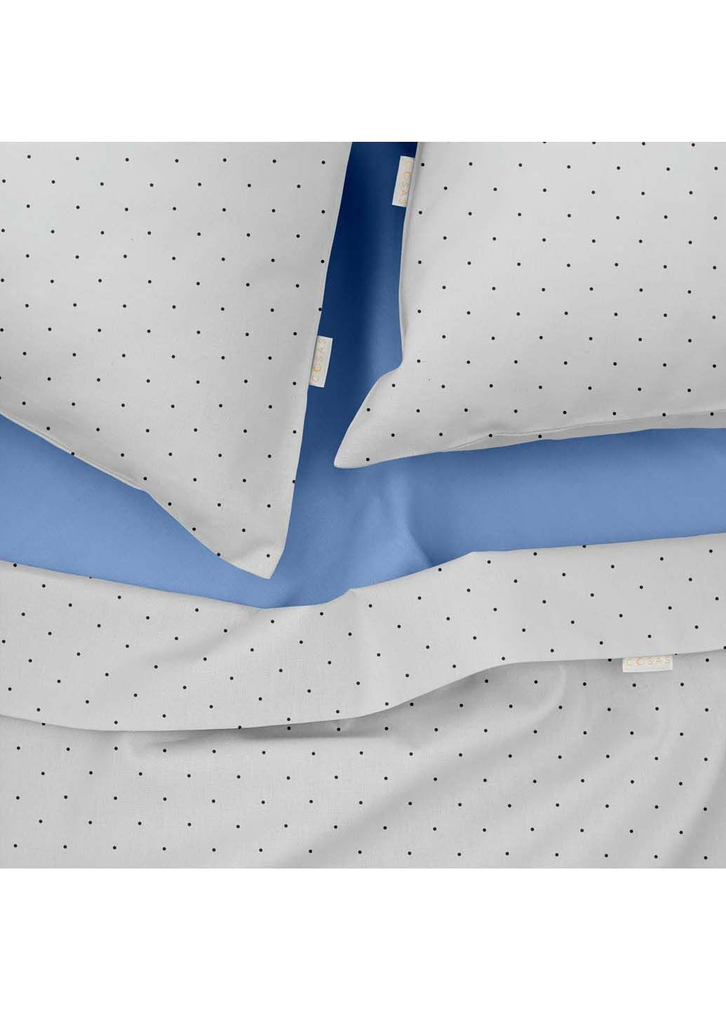 Двоспальна постіль з простирадлом на гумці MINI DOTS CS6 180х220 см Cosas (307475588)