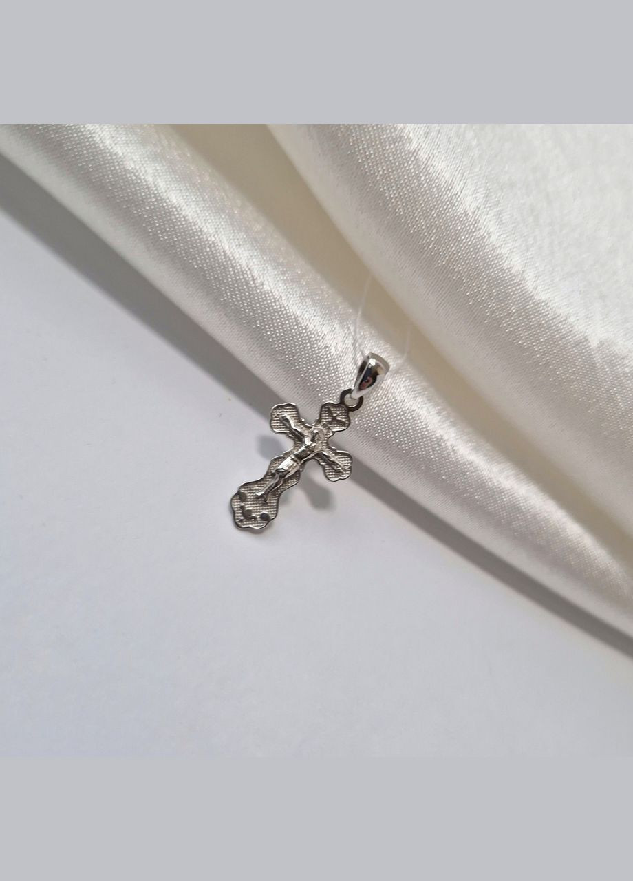 Срібний хрест з розп'яттям срібло 925 проби Родоване 386п 1.01г No Brand (330143679)