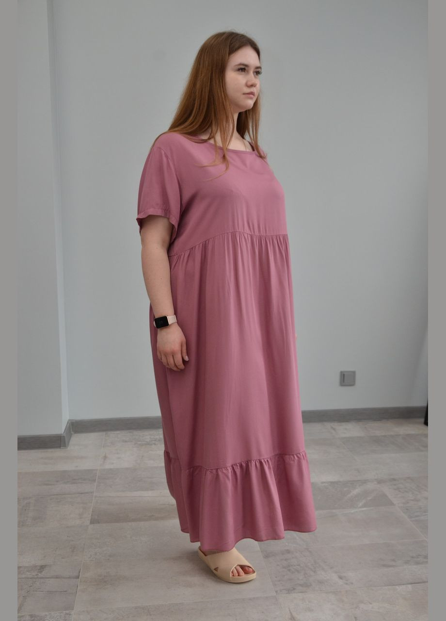 Сиреневое женское платье, короткий рукав (разные цвета), No Brand однотонное