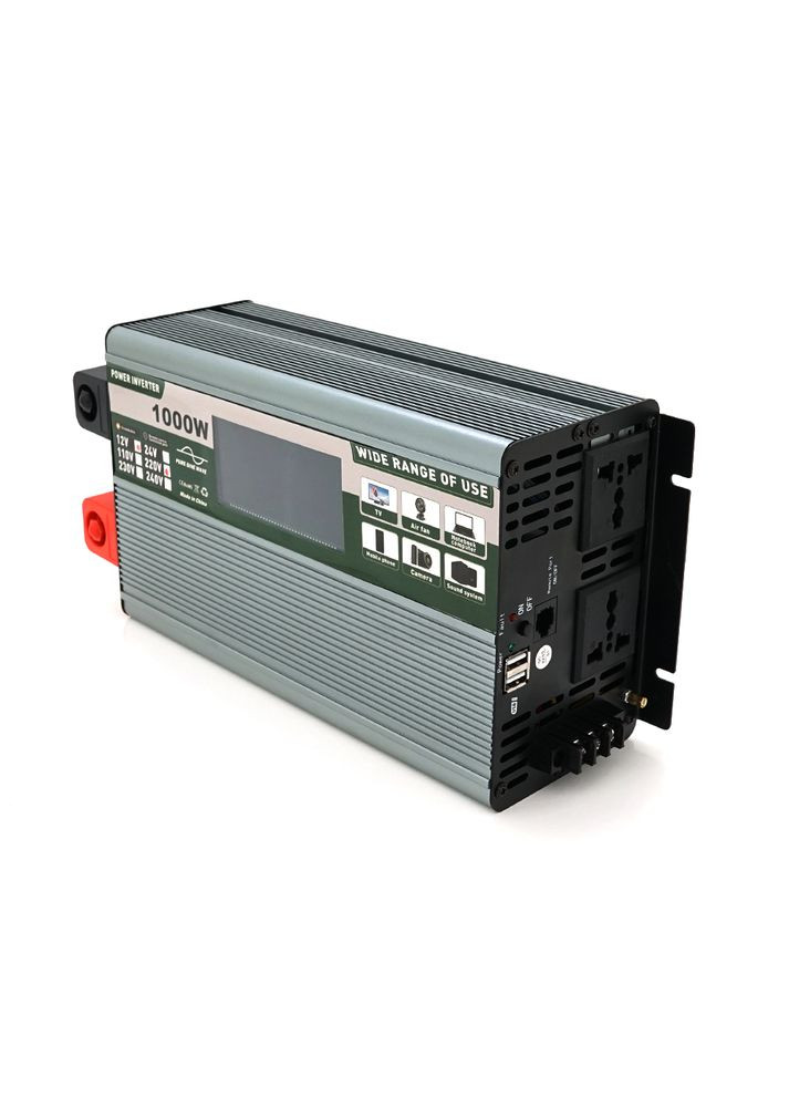 Інвертор напруги DMDPSW-1000W, 12V/220V, 1000W з правильною синусоїдою, 2 універсальні розетки, 2 USB, Rj 45, клемні дроти, Q6 Demuda (314834249)
