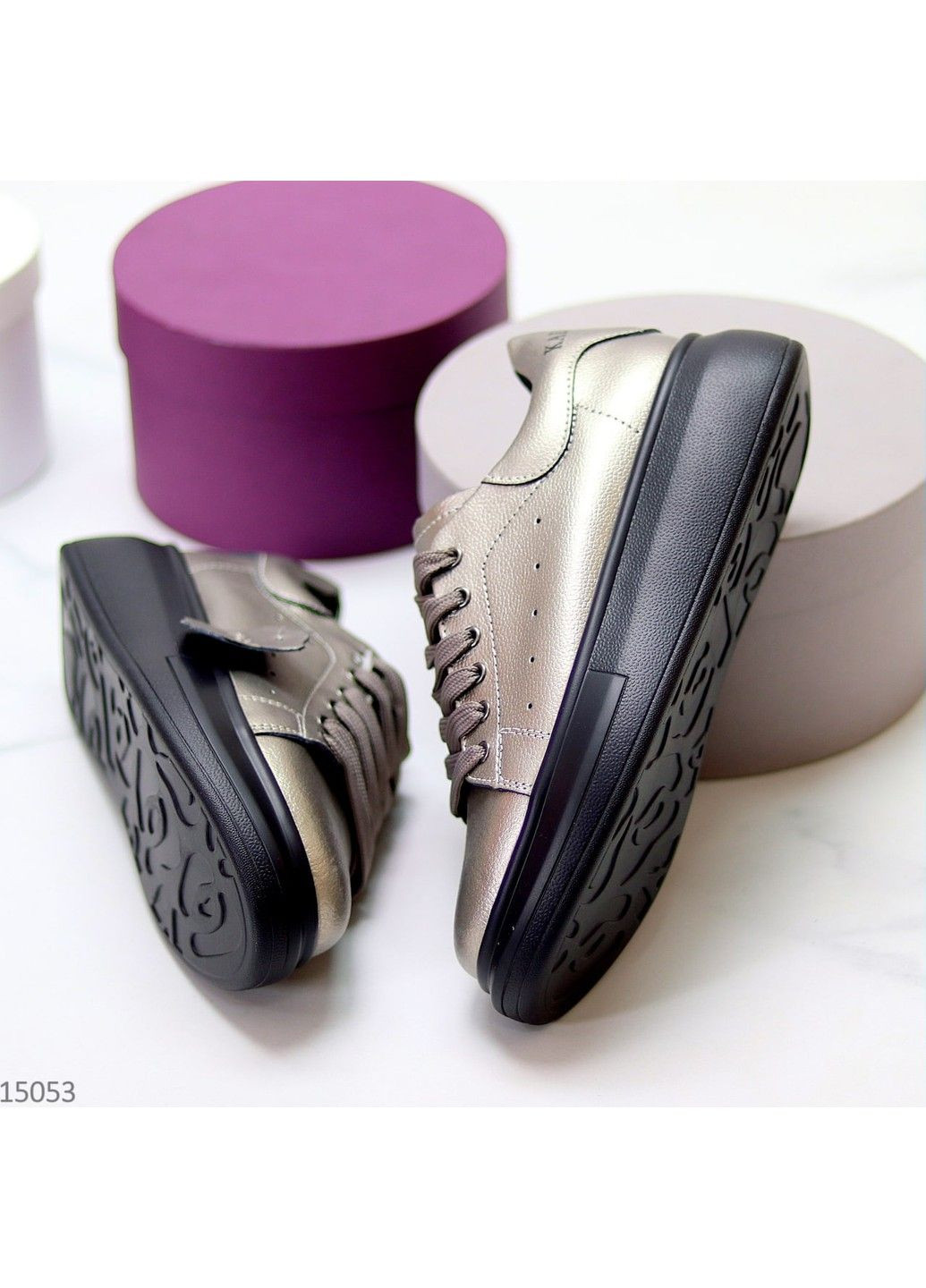 201 Кросівки Шкіряні Сріблясті KDSL срібні демісезони (302517754)